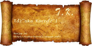Tüske Kornél névjegykártya